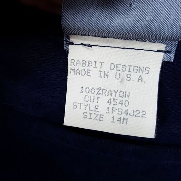 RABBIT RABBIT RABBIT Top Womens Size 14 Blue Pullover Asymmetrical Medallion - Picture 6 of 9